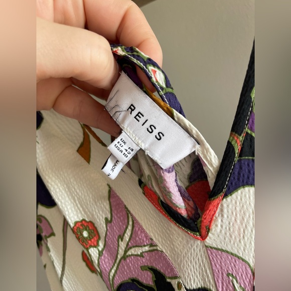 REISS MABEL PRINT PLUNGE NECK MAXI DRESS - Picture 5 of 5